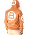 8 Ball Orange Fur Hooded Leather Jacket
