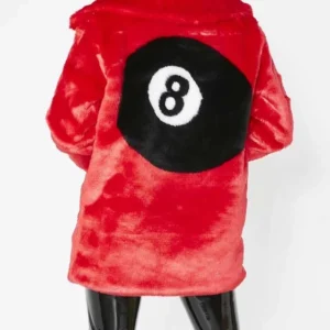 8 Ball Red Fur Jacket On Sale