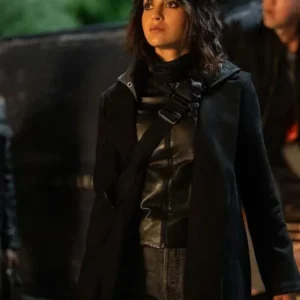 Abigail 2024 Melissa Barrera Black Wool Coat