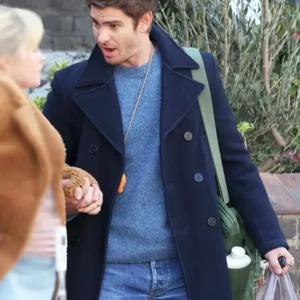 Andrew Garfield We Live in Time 2025 Blue Peacoat