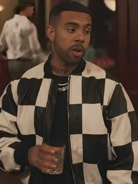 Bel Air S03 Vic Mensa Checkered Leather Bomber Jacket