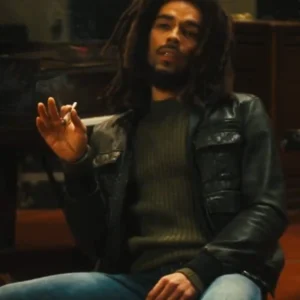 Bob Marley One Love 2024 Kingsley Ben Adir Leather Jacket