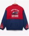 Box Lunch Blue And Red Spiderman Bomber Jacket On Sale