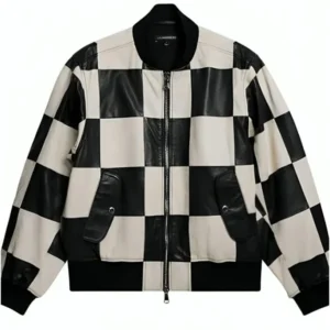 Buy Bel Air S03 Vic Mensa Checkered Leather Bomber Jacket
