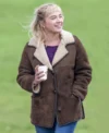 Buy Florence Pugh We Live in Time 2025 Brown Shearling Jacket
