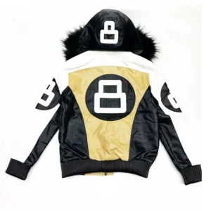 Buy Khaki and White 8 Ball Hooded Jacket