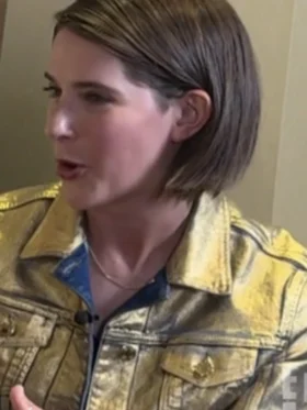E News Daryn Carp Gold Metallic Jacket