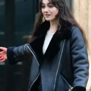 Geek Girl 2024 Harriet Manners Shearling Leather Jacket On Sale