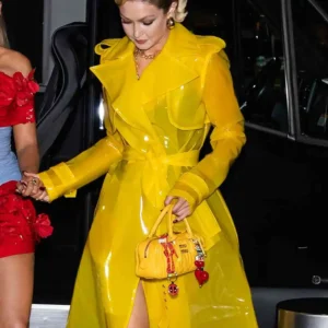 Gigi Hadid Deadpool And Wolverine Yellow Trench Coat