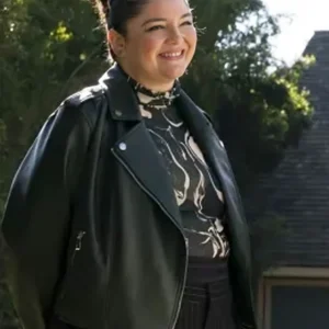 Hacks Season 03 Megan Stalter Black Biker Jacket