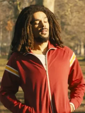 Kingsley Ben Adir Bob Marley One Love 2024 Red Track Jacket