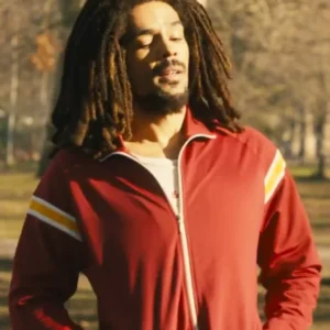 Kingsley Ben Adir Bob Marley One Love 2024 Red Track Jacket