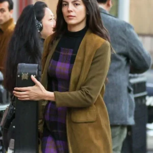 Monica Barbaro Movie A Complete Unknown 2024 Joan Baez Brown Long Coat