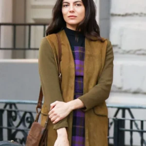 Monica Barbaro Movie A Complete Unknown Joan Baez Brown Coat