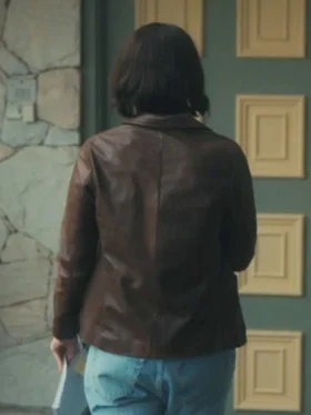 Rebecca Godfrey Under The Bridge 2024 Brown Leather Jacket On Sale