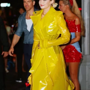 Shop Gigi Hadid Deadpool And Wolverine Yellow Trench Coat