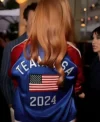 Shop Jessica Chastain Paris Olympics Team USA Varsity Jacket