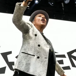 Shop Noches Del Botanico Music Festival Pauline Silver Blazer