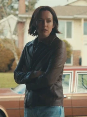 Shop Rebecca Godfrey Under The Bridge 2024 Brown Leather Jacket