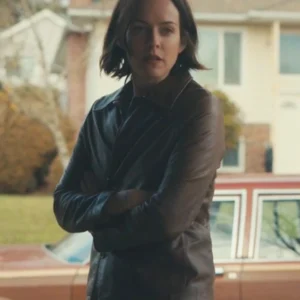 Shop Rebecca Godfrey Under The Bridge 2024 Brown Leather Jacket