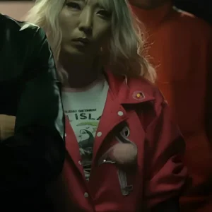 The Killers Game Pink Cropped Varsity Jacket