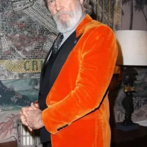 The Old Man S02 Jeff Bridges Orange Velvet Blazer