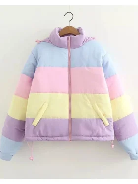 Time Bandits 2024 Kiera Thompson Rainbow Puffer Jacket On Sale