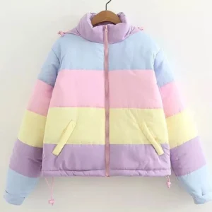 Time Bandits 2024 Kiera Thompson Rainbow Puffer Jacket On Sale