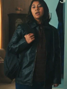 Under The Bridge 2024 Reena Virk Black Leather Jacket