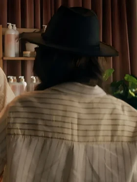 Agatha All Along Kathryn Hahn White Stripe Shirt
