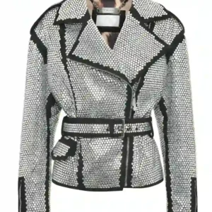 Benoit Emily in Paris S04 White Crystal Embellished Jacket