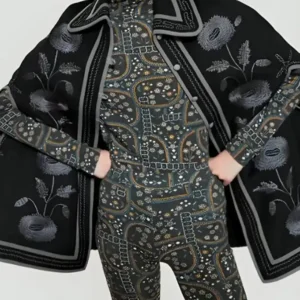 Buy Emily In Paris Season 04 Lily Collins Floral Cape Coat