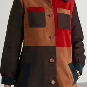 Buy Only Murders in the Building S04 Mabel Patchwork Suede Coat