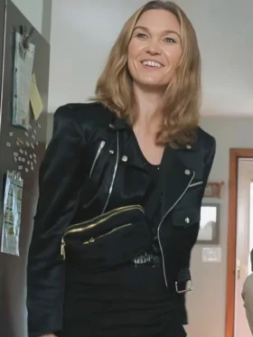 Chosen Family 2024 Julia Stiles Black Biker Jacket On Sale