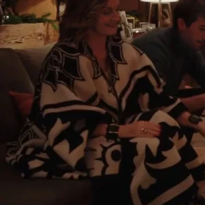 Emily In Paris S04 Camille Japy Printed Wool Cape Coat
