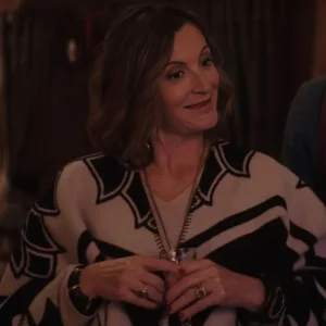 Emily In Paris S04 Camille Japy Printed Wool Cape Coat On Sale