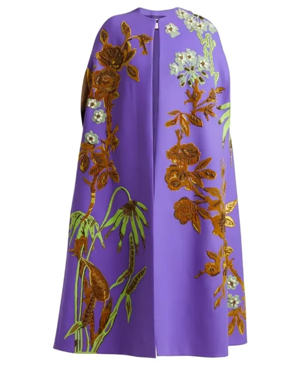 Emily In Paris S04 Lily Collins Purple Cape Coat