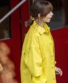 Emily In Paris S04 Lily Collins Yellow Leather Jacket