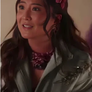 Emily in Paris S04 Ashley Park Embellished Satin Bomber Jacket On Sale