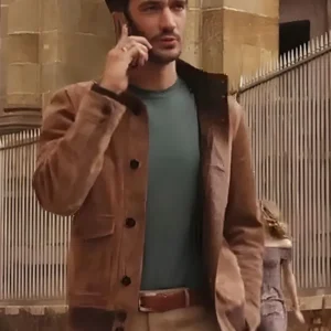Emily in Paris S04 Eugenio Franceschini Brown Suede Jacket