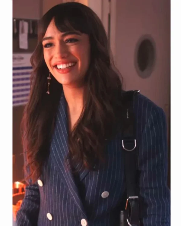 Emily in Paris S04 Genevieve Navy Pinstriped Blazer