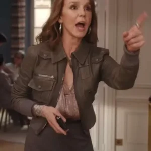 Emily in Paris S04 Sylvie Grateau Green Leather Jacket