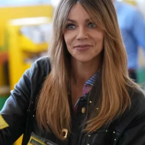High Potential 2024 Kaitlin Olson Black Leather Jacket