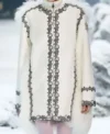 Lily Collins Emily In Paris S04 White Fur Embroidered Coat