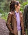 Murder in a Small 2024 Kristin Kreuk Leather Trench Coat