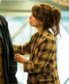Murder in a Small 2024 Kristin Kreuk Plaid Coat