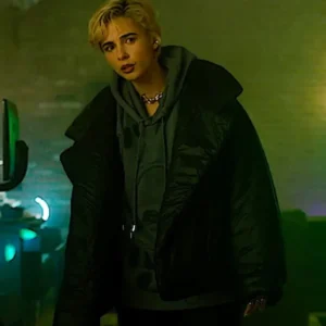 Naomi Scott Smile 2 2024 Black Parachute Jacket