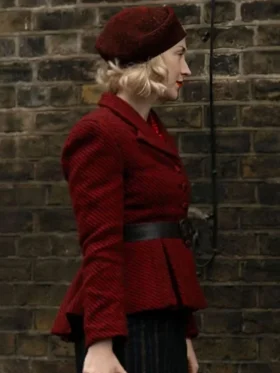 Saoirse Ronan Blitz 2024 Red Tweed Blazer