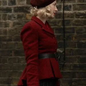 Saoirse Ronan Blitz 2024 Red Tweed Blazer