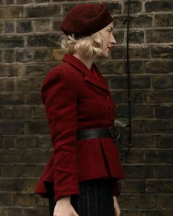 Saoirse Ronan Blitz 2024 Red Tweed Blazer